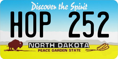 ND license plate HOP252