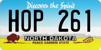 ND license plate HOP261
