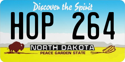 ND license plate HOP264