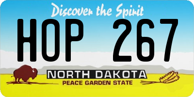 ND license plate HOP267