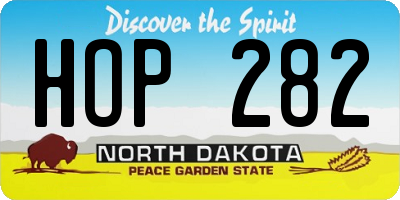 ND license plate HOP282