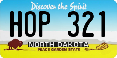 ND license plate HOP321