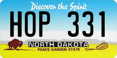 ND license plate HOP331
