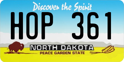 ND license plate HOP361