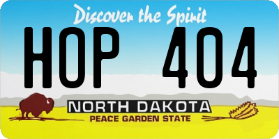 ND license plate HOP404
