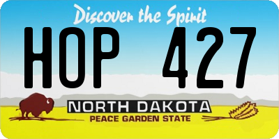 ND license plate HOP427