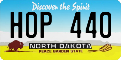 ND license plate HOP440