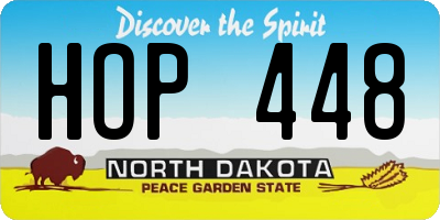 ND license plate HOP448