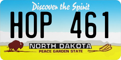 ND license plate HOP461
