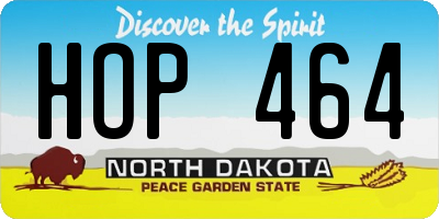 ND license plate HOP464