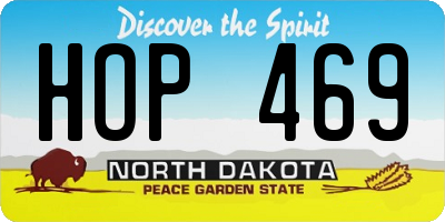 ND license plate HOP469