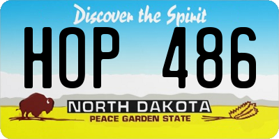 ND license plate HOP486