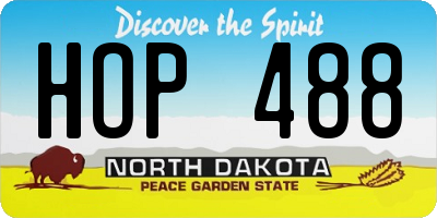 ND license plate HOP488
