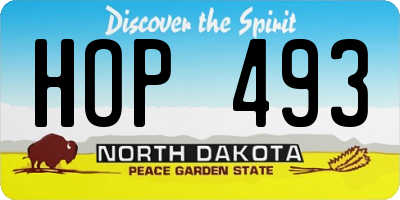 ND license plate HOP493