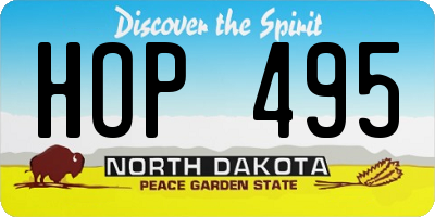 ND license plate HOP495