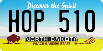 ND license plate HOP510