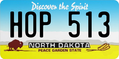 ND license plate HOP513