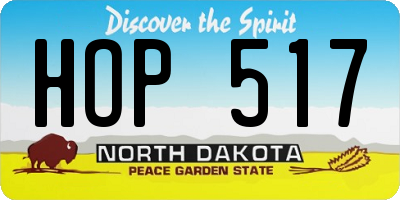 ND license plate HOP517