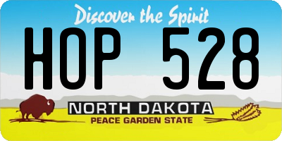 ND license plate HOP528