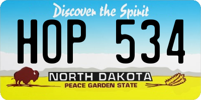 ND license plate HOP534