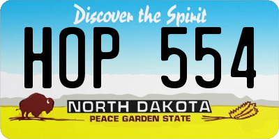 ND license plate HOP554