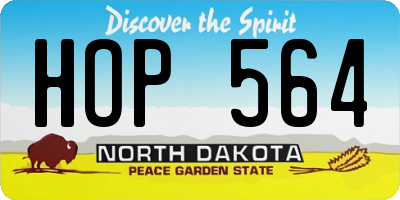 ND license plate HOP564