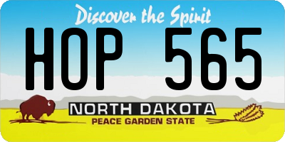 ND license plate HOP565