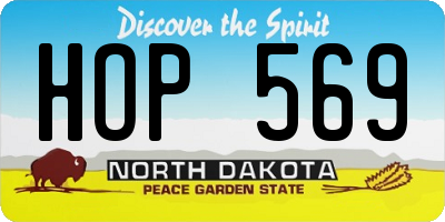 ND license plate HOP569