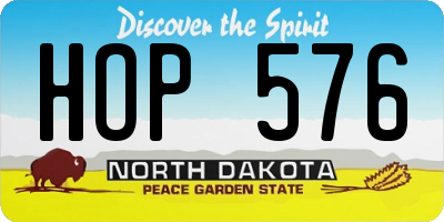 ND license plate HOP576