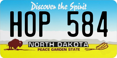 ND license plate HOP584