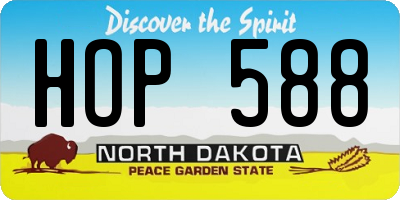 ND license plate HOP588