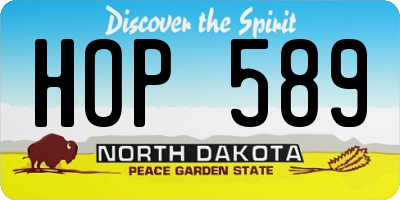 ND license plate HOP589