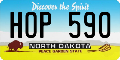 ND license plate HOP590