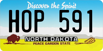 ND license plate HOP591