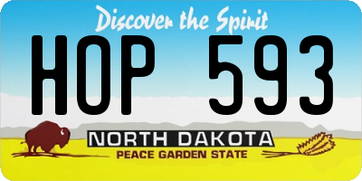ND license plate HOP593