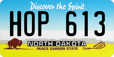ND license plate HOP613