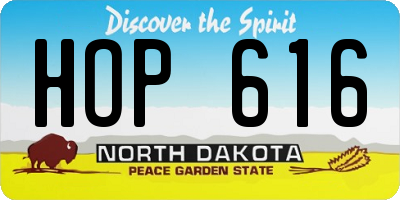 ND license plate HOP616