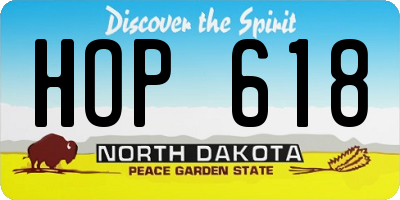 ND license plate HOP618