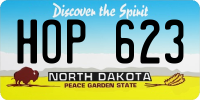 ND license plate HOP623
