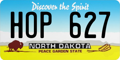 ND license plate HOP627