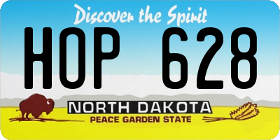 ND license plate HOP628