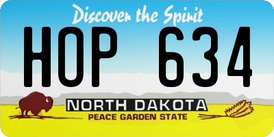 ND license plate HOP634