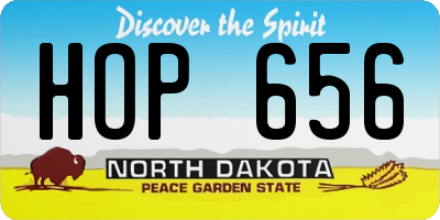 ND license plate HOP656