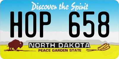 ND license plate HOP658