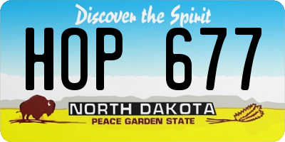 ND license plate HOP677