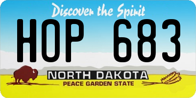 ND license plate HOP683