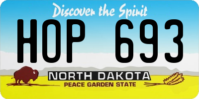 ND license plate HOP693