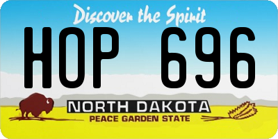 ND license plate HOP696