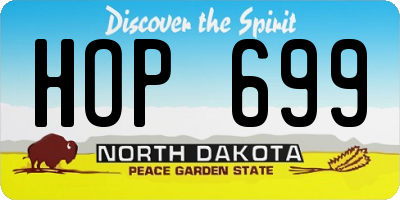 ND license plate HOP699