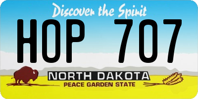 ND license plate HOP707
